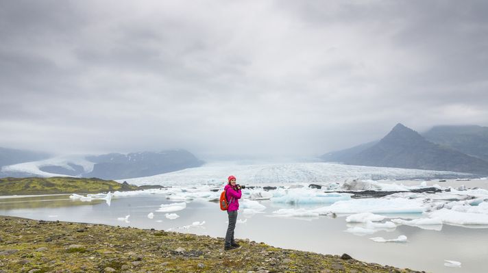 Myrdalsjokull glacier is a perfect place for hiking