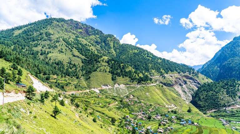 Due to monsoon season, Nepal in June is covered in greenery.