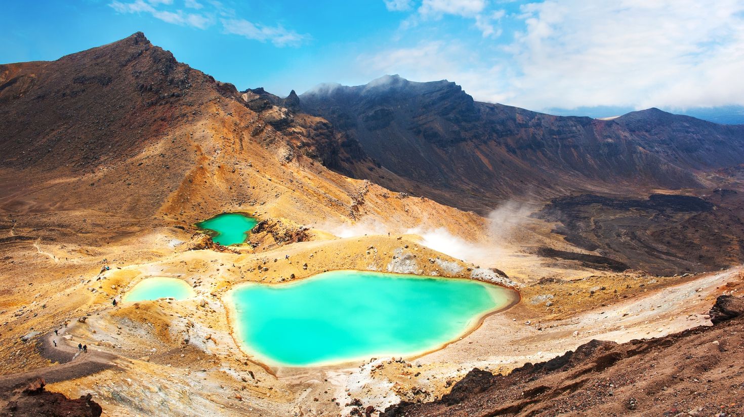 Visit Tongariro National Park in New Zealand in February.