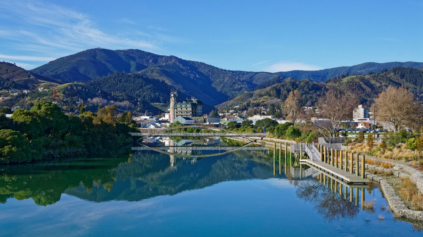 Get a panoramic view of Nelson city in New Zealand in January.