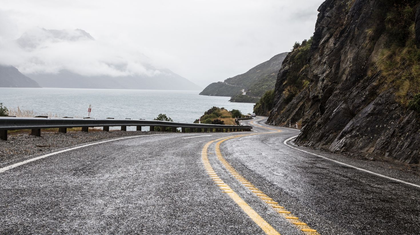 The roads will be wet as the weather in New Zealand in September is rainy.