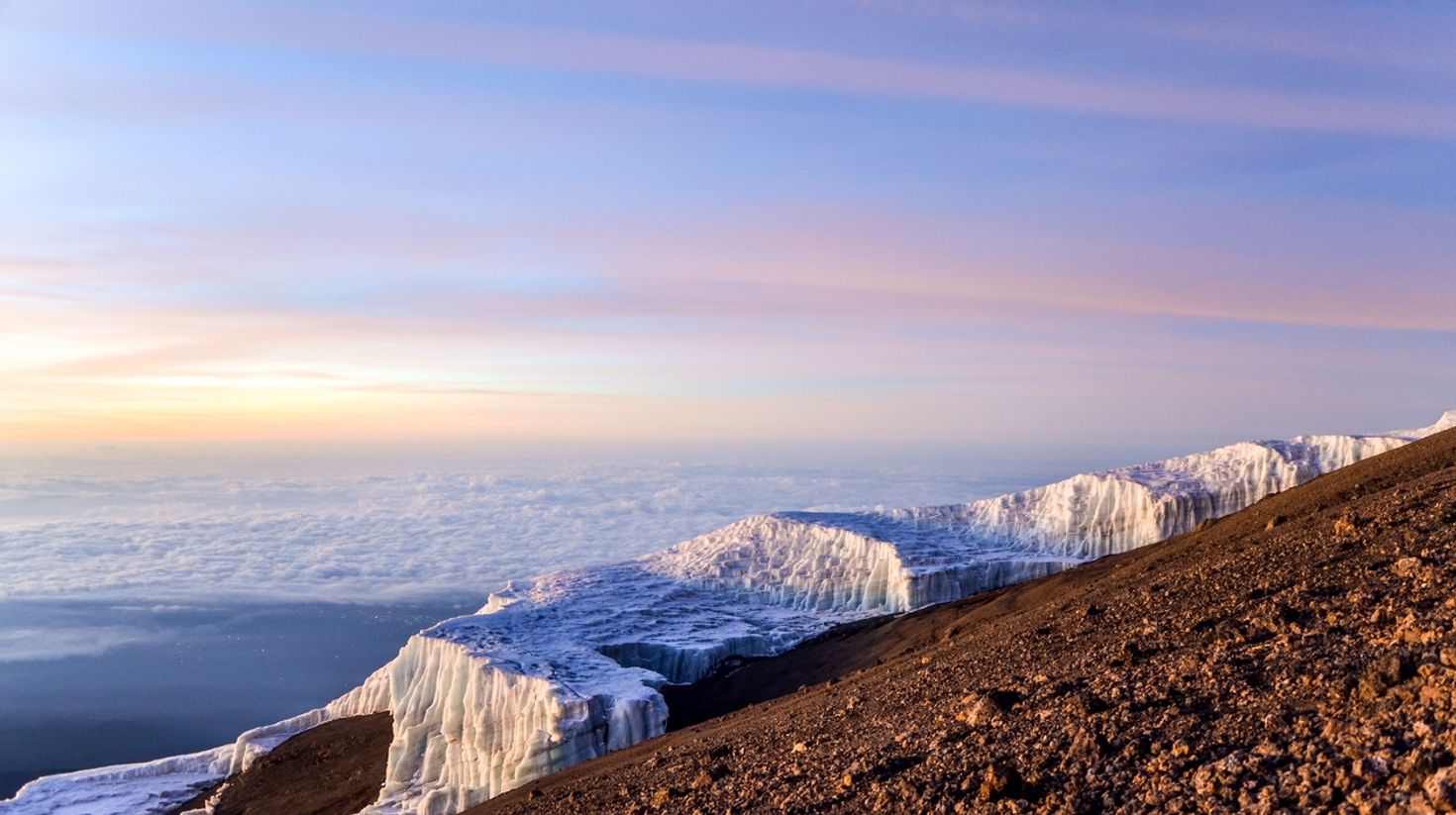 Glacial fields in Kilimanjaro National Park