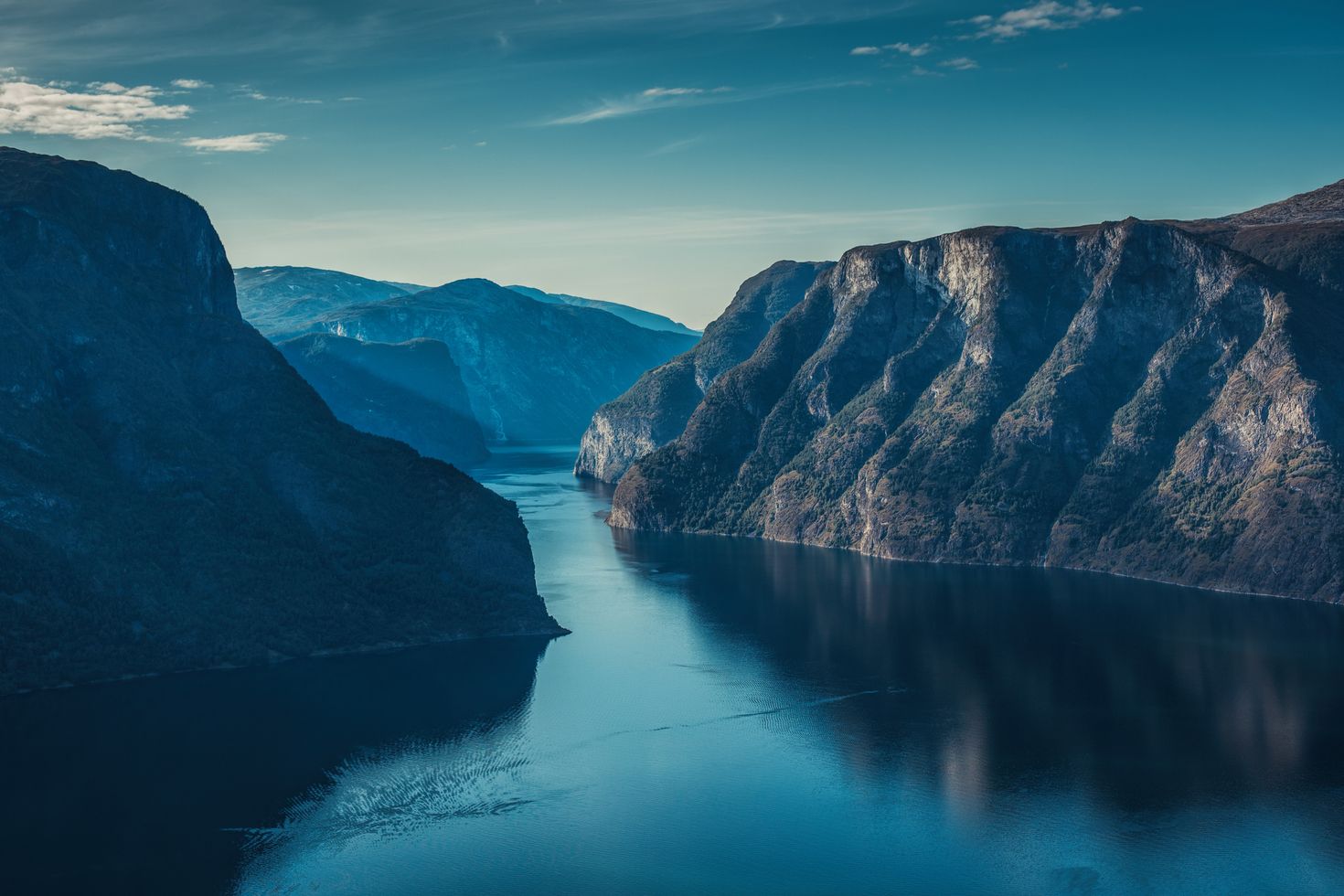 The aerial view of Norway Fjord landscape