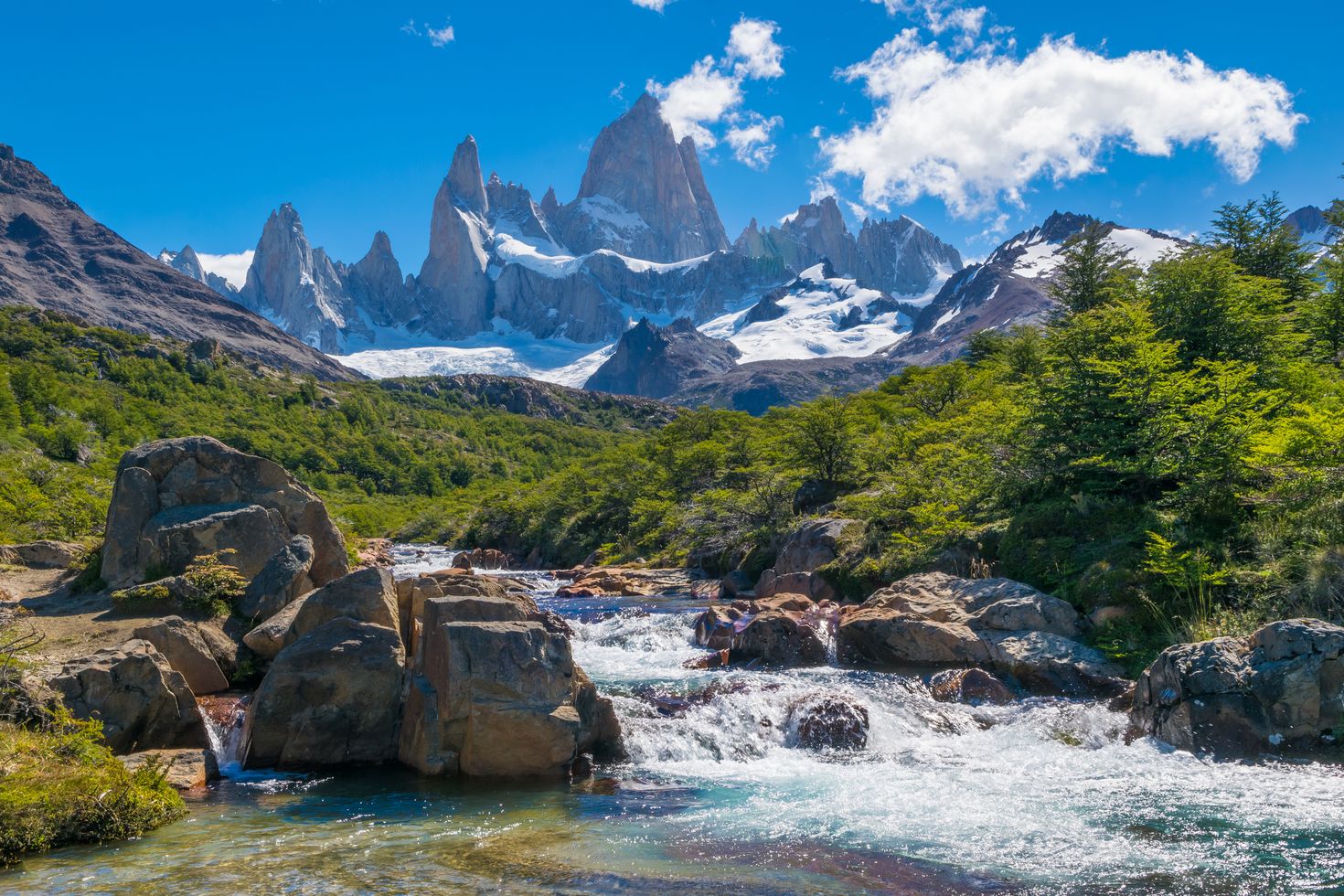 Wonderful landscapes with Mount Fitz Roy in Los Glaciares National Park.