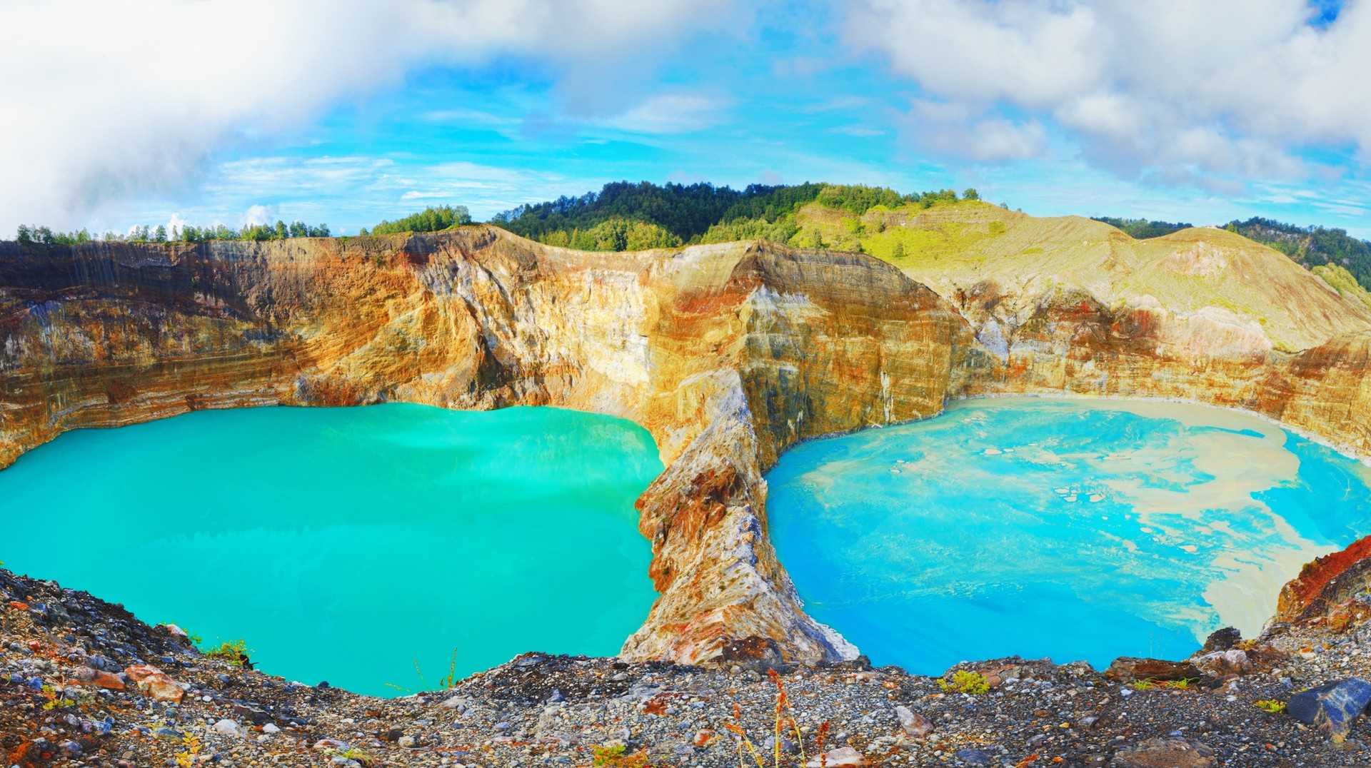 The lakes at Mount Kelimutu changes color regularly due to chemical reactions. Flores Island in Indonesia is a far less touristy island compared to mainland Bali.