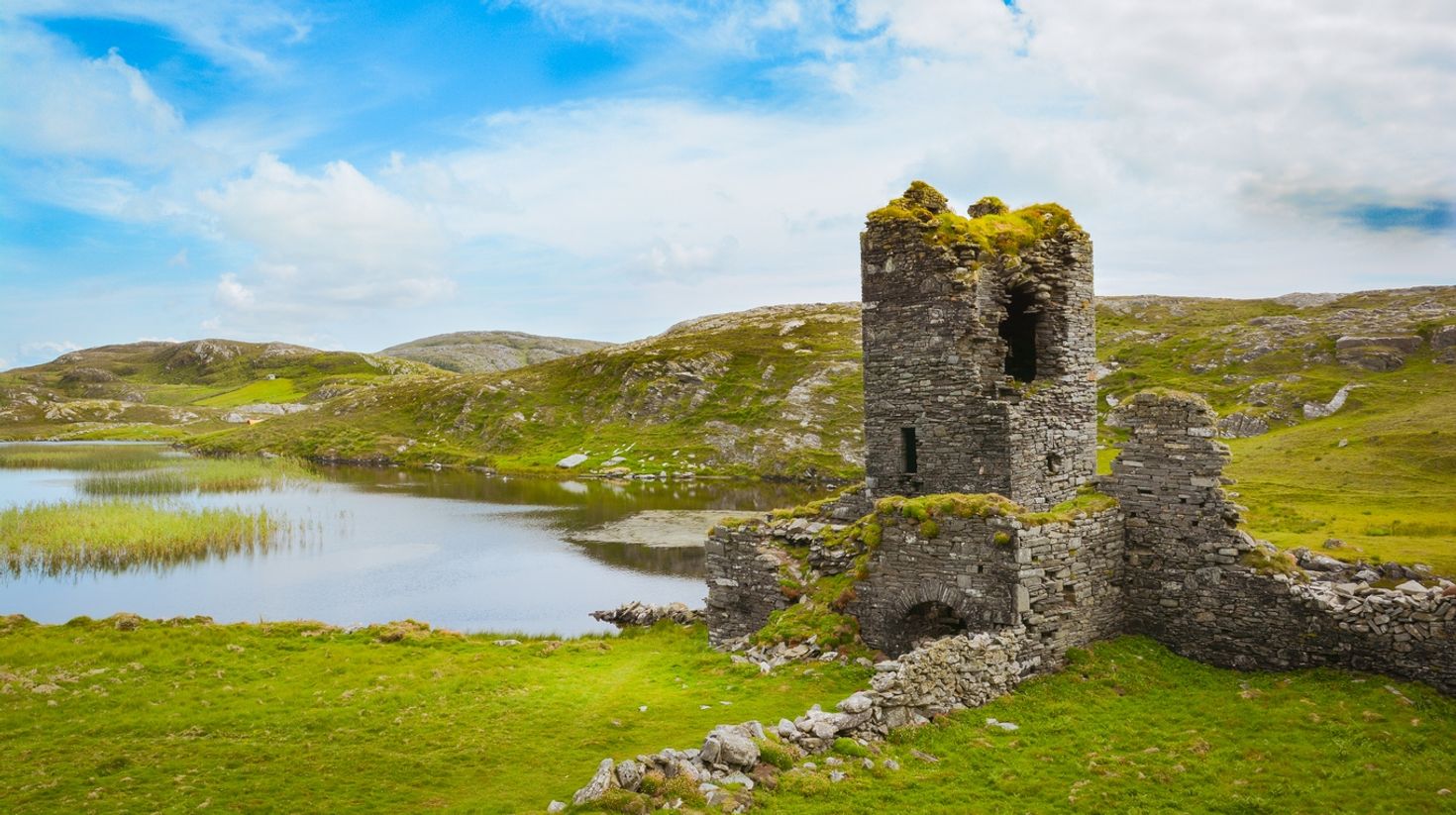 Visit the ruins of Three Castle Head in Ireland.