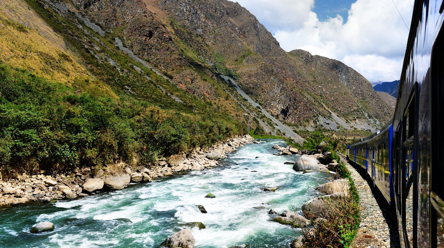 Watch beautiful scenes like this while traveling in trains in Peru.