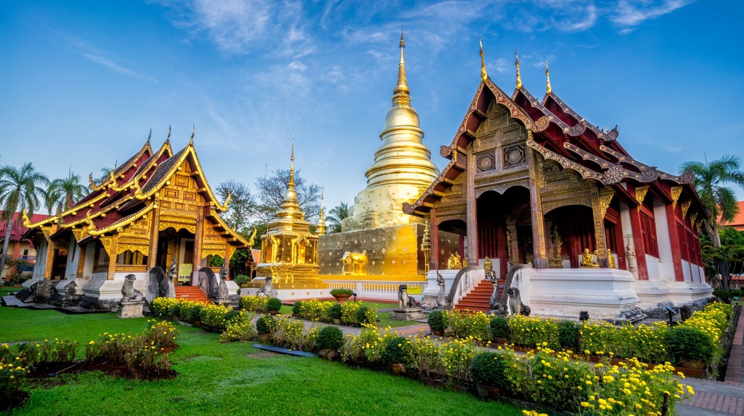 Wat Phra Singh is a popular temple in Chiang Mai.