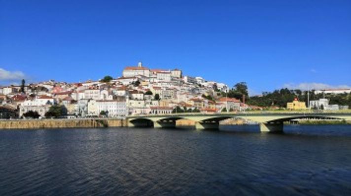 The Mondego River flows along the city of Coimbra in Portugal