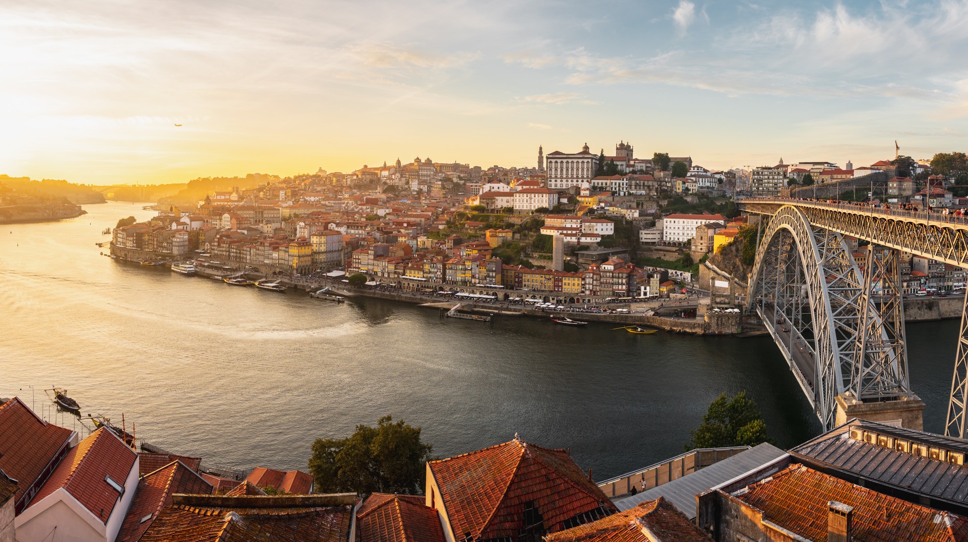 Discover the allure of this stunning town of Porto in Portugal during your one week trip in Portugal. An aerial view of the town Porto in Portugal, one week in Portugal.