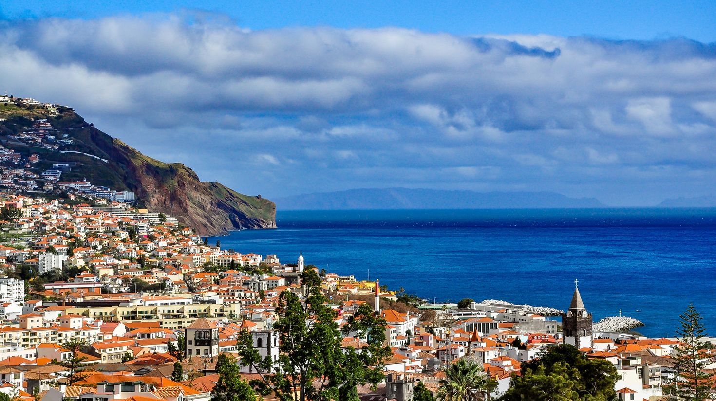Panoramic view of Funchal, the capital city of Madeira island, Portugal