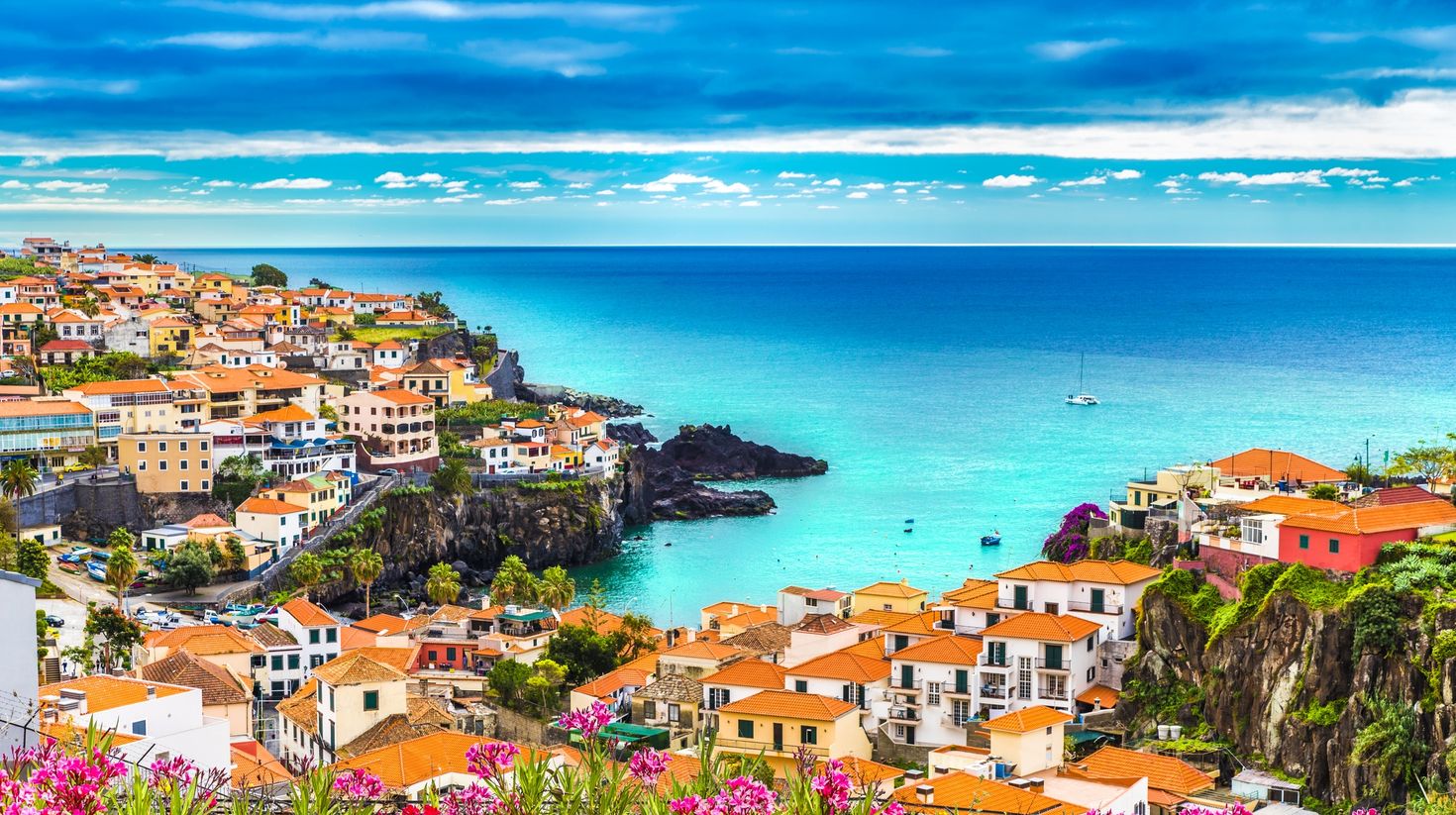 Panoramic view over Camara de Lobos, Madeira island, Portugal