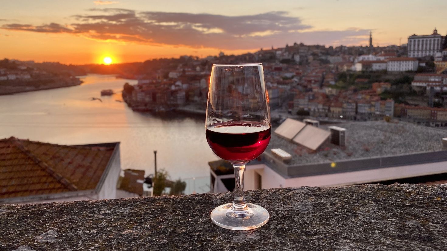 sunset view in Vila Nova de Gaia, Porto District, Portugal
