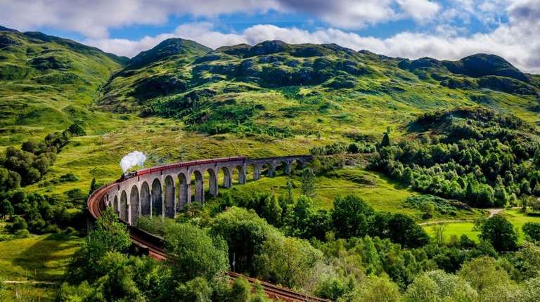 A scenic train journey on the Glenfinnan Viaduct 11 days in Scotland.