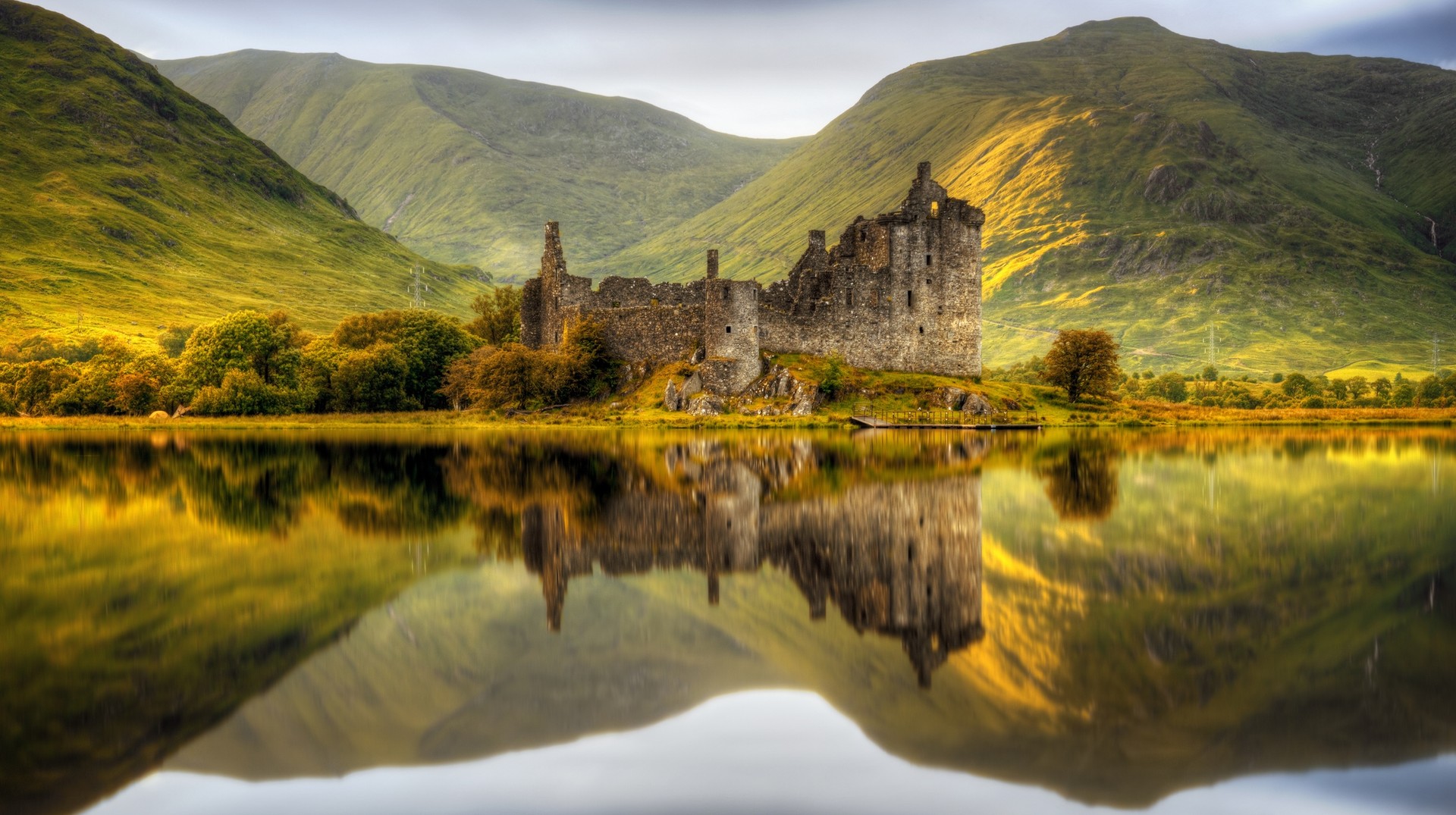 Kilchurn Castle ruins, Scotland in July