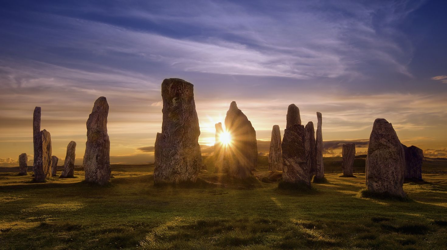 Callanish stones at sunset, Scotland in July