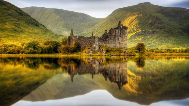 Kilchurn Castle ruins, Scotland in July