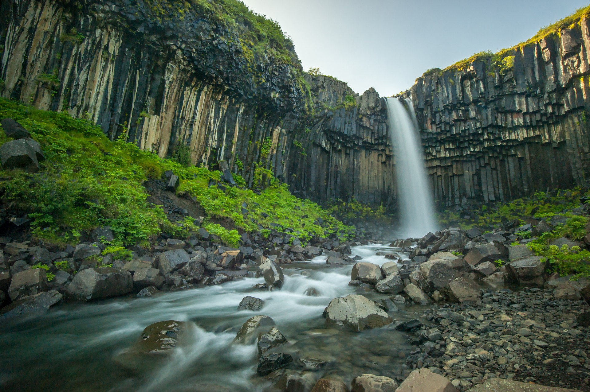 Skaftafell National Park's highlight is the Svartifoss waterfall