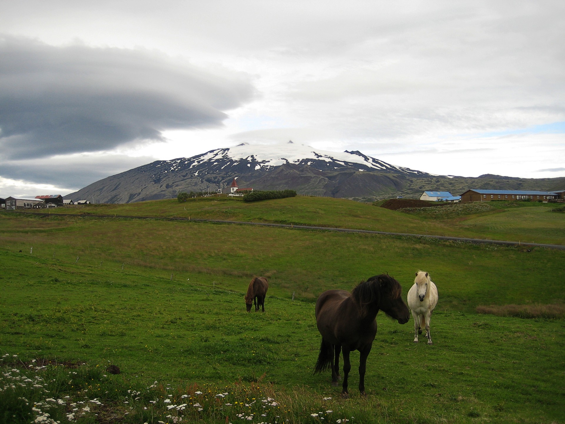 Snæfellsjökull volcano is a glacier-capped volcano in Iceland