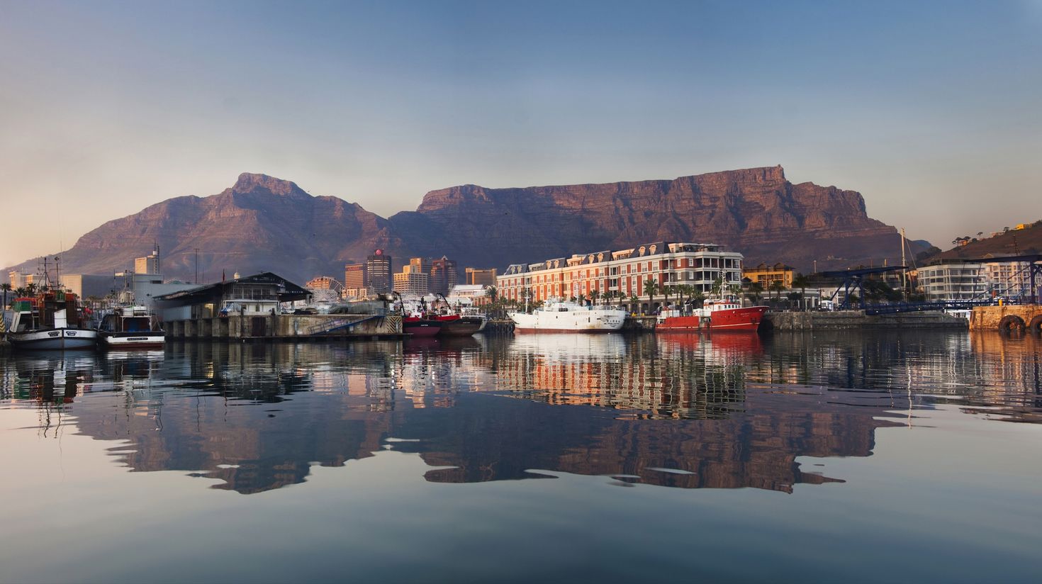 Early morning lighting on the waterfront in Cape Town.