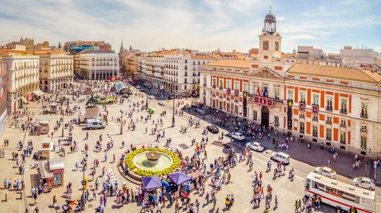Visit the busy La Puerta del Sol in Madrid when spending 5 days in Spain.
