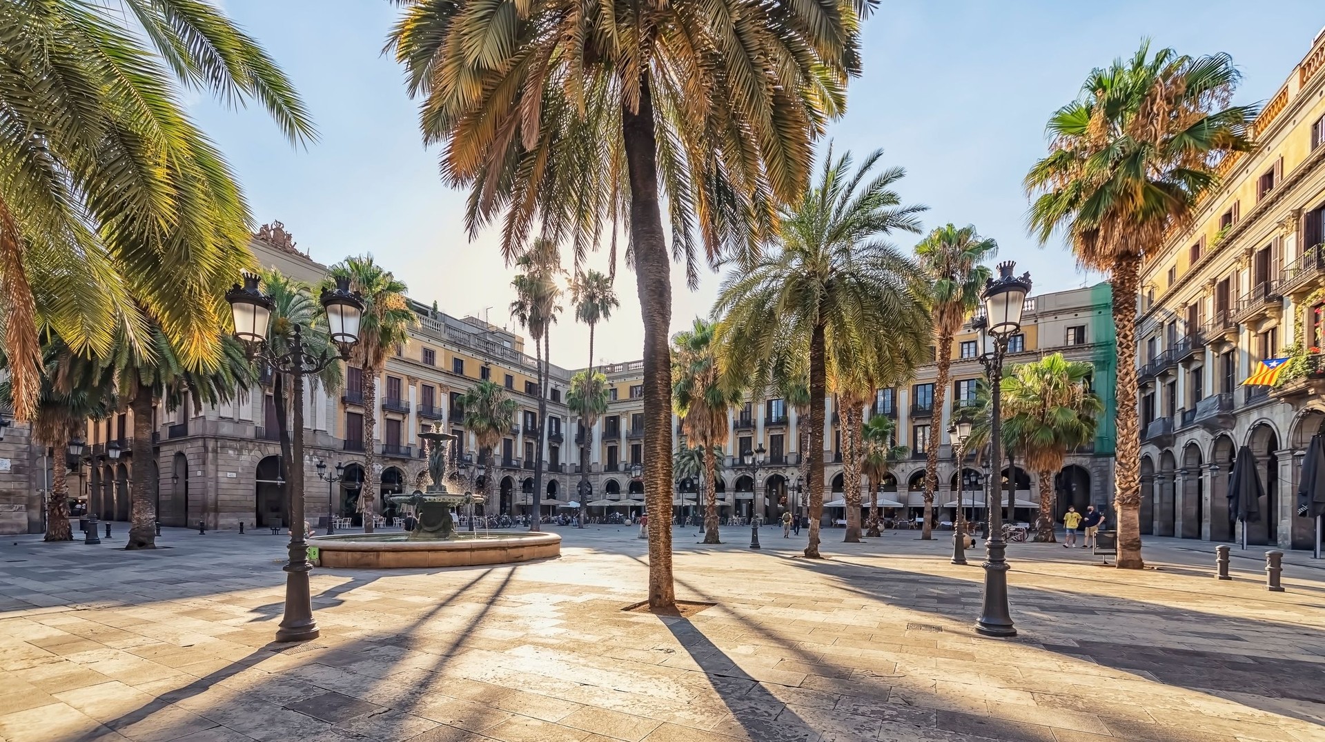 When spending 8 days in Spain be sure to stroll through the iconic Placa Reial in Barcelona city. Placa Reial in Barcelona city is a must-visit when spending 8 days in Spain.