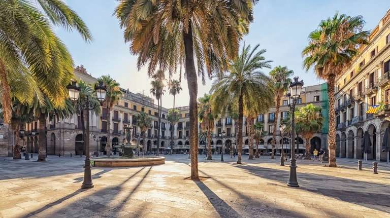 Placa Reial in Barcelona city is a must-visit when spending 8 days in Spain.