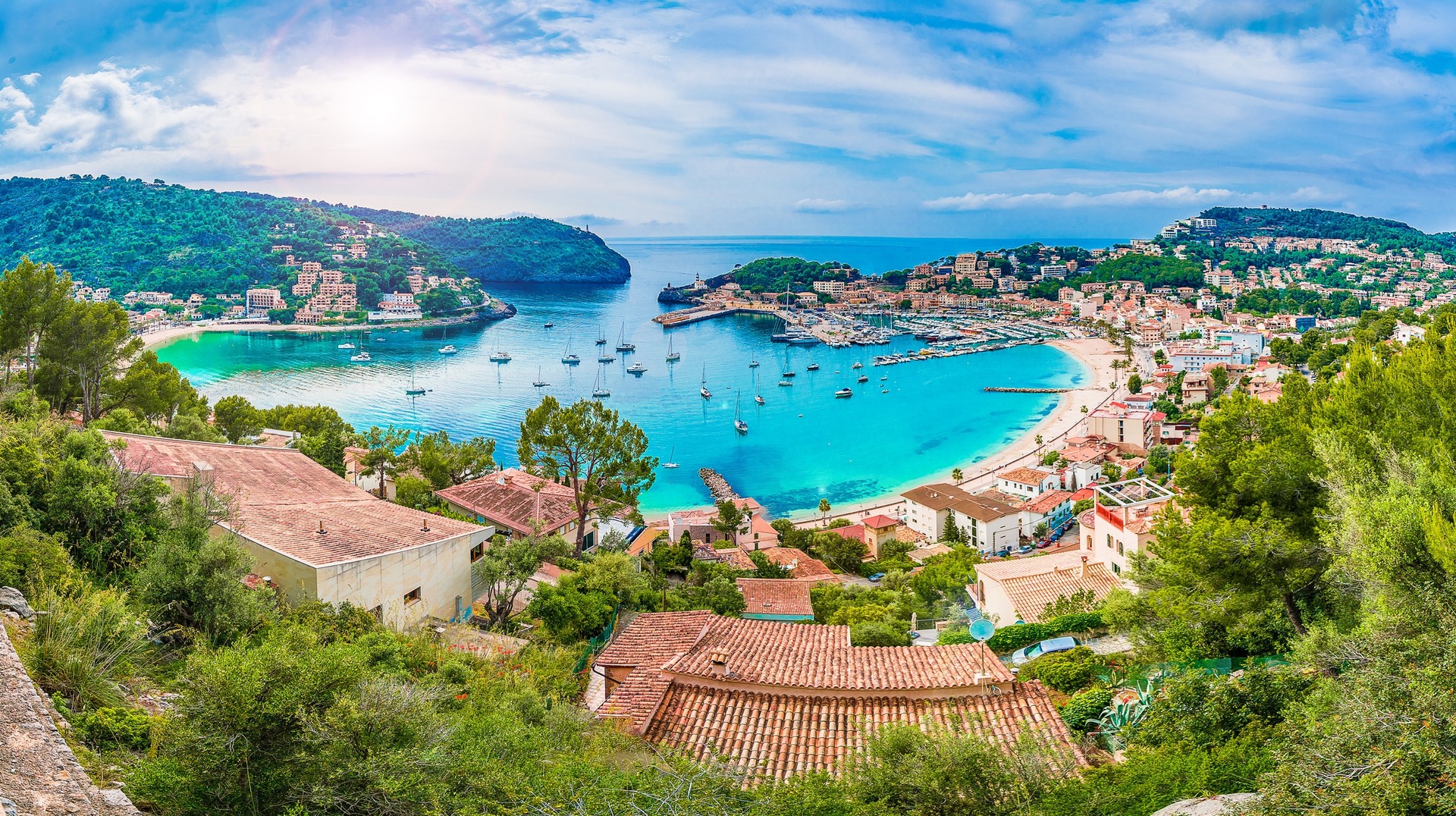 Panoramic view of Porte de Soller, Palma Mallorca, Spain