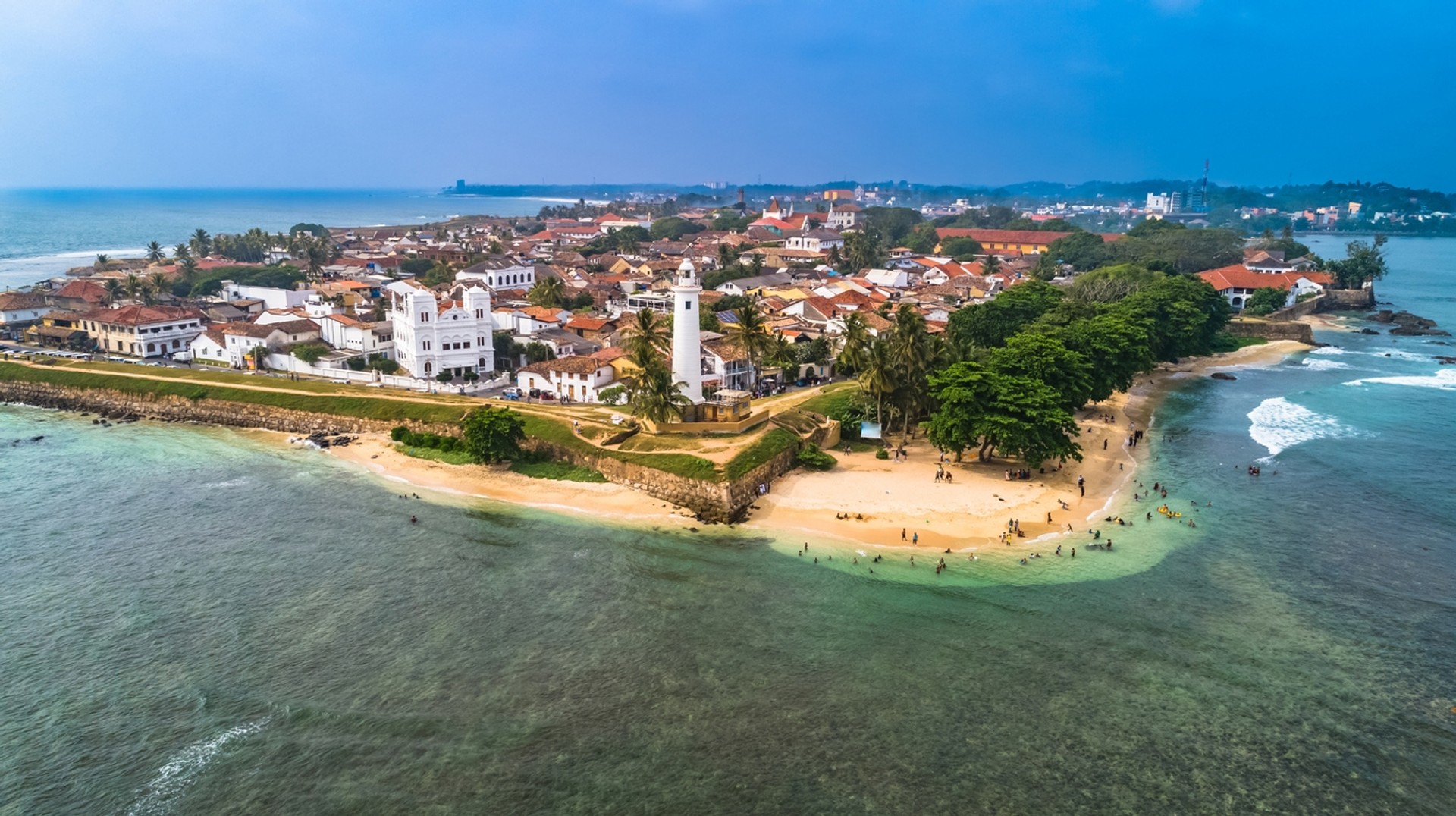Enjoy the coasts of Galle in the cool temperate conditions in July Aerial view of Galle during July in Sri Lanka