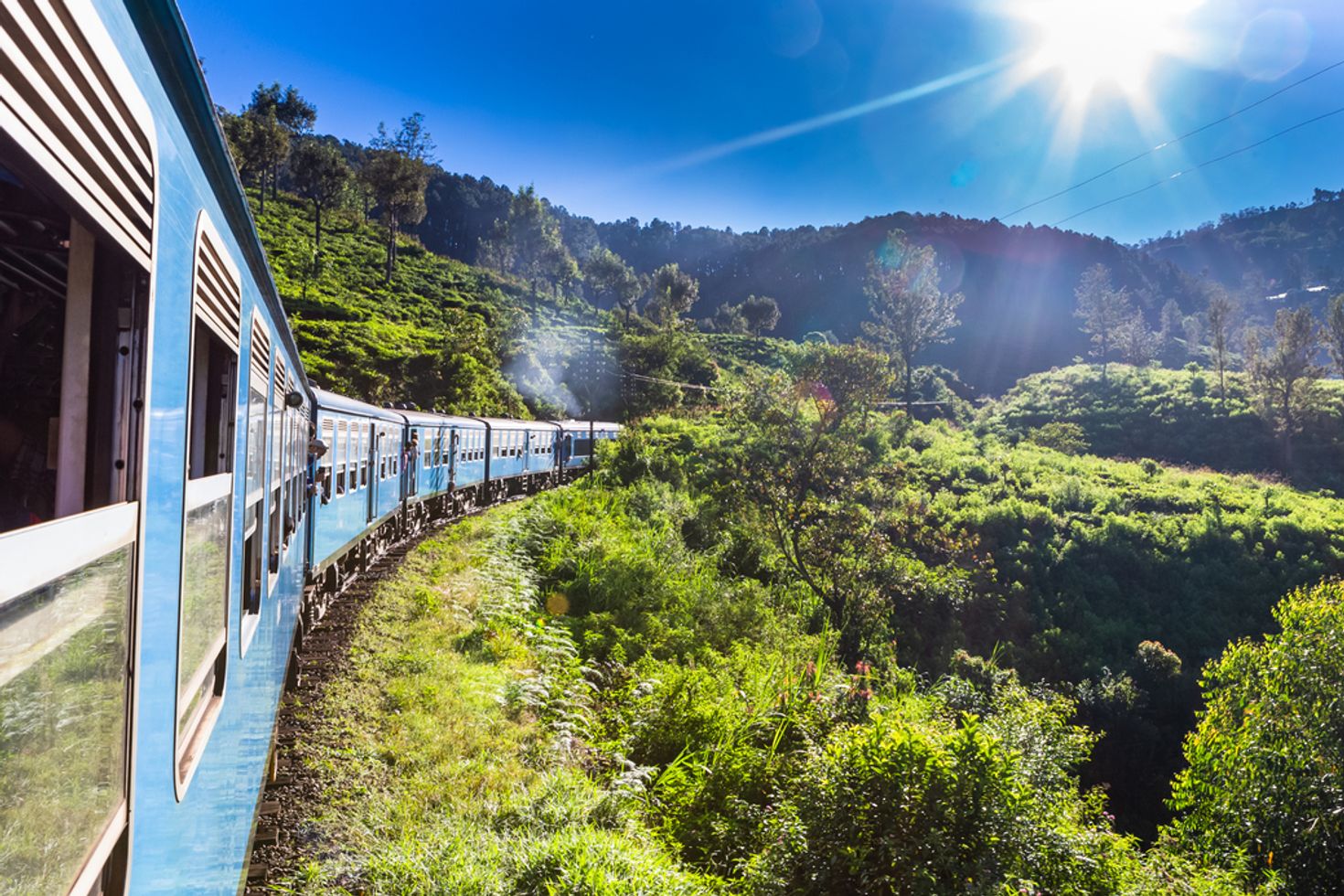 Take train from Ella to Kandy and enjoy the scenic view of green hills