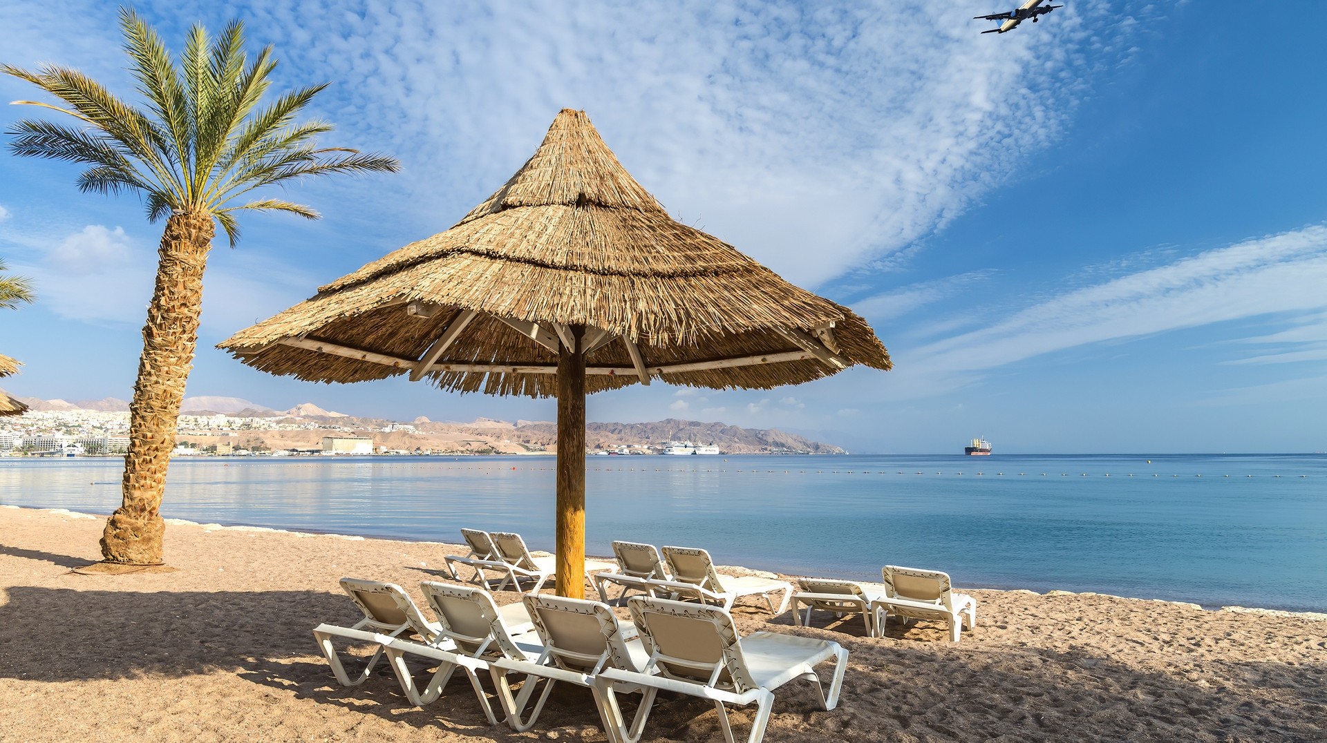 The beach at Eilat during summer in Israel