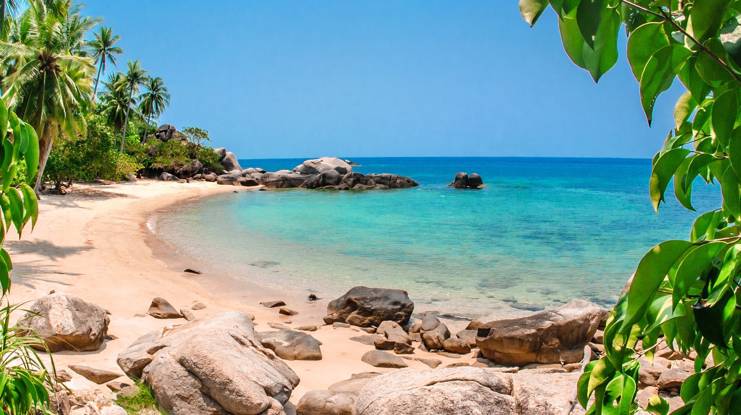 Exotic tropical beach with pleasant weather in Ko Tao in Thailand