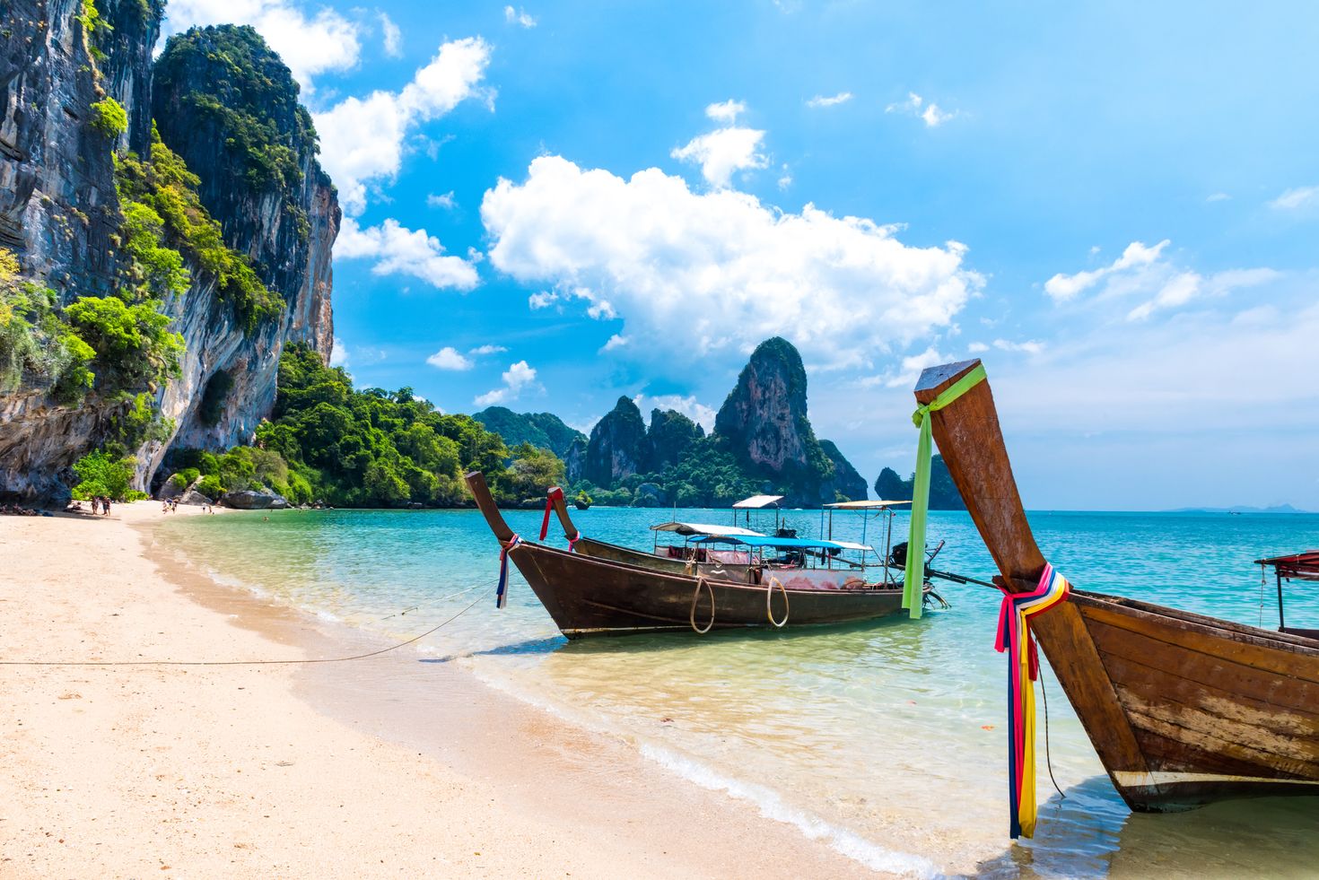 The view of Railay beach in Krabi, Thailand.