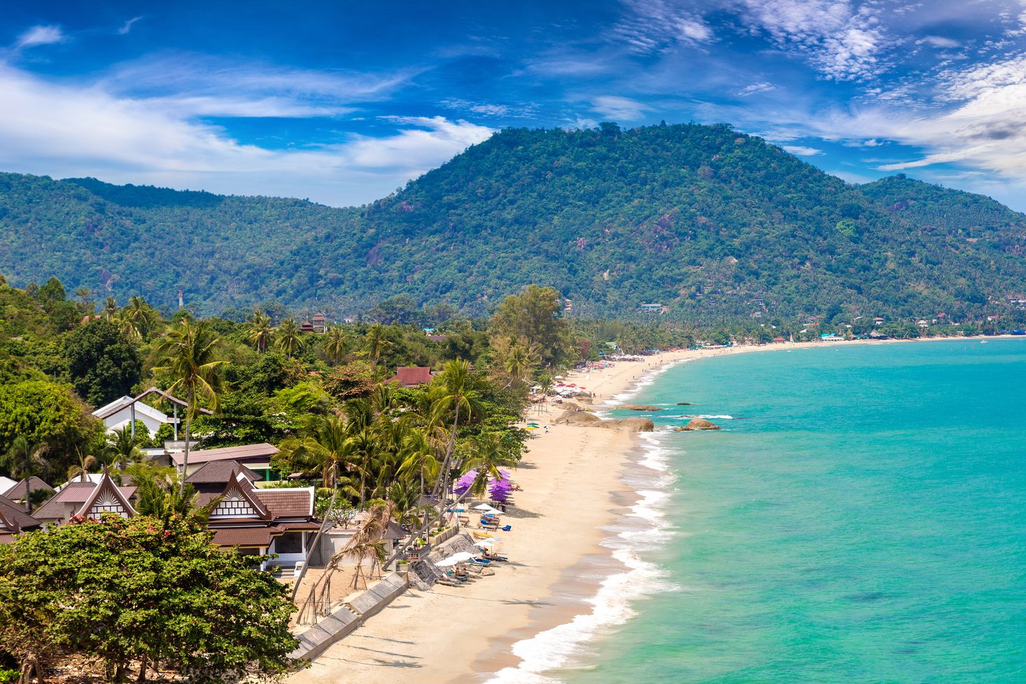 Lamai Beach in Koh Samui island, Thailand in November.
