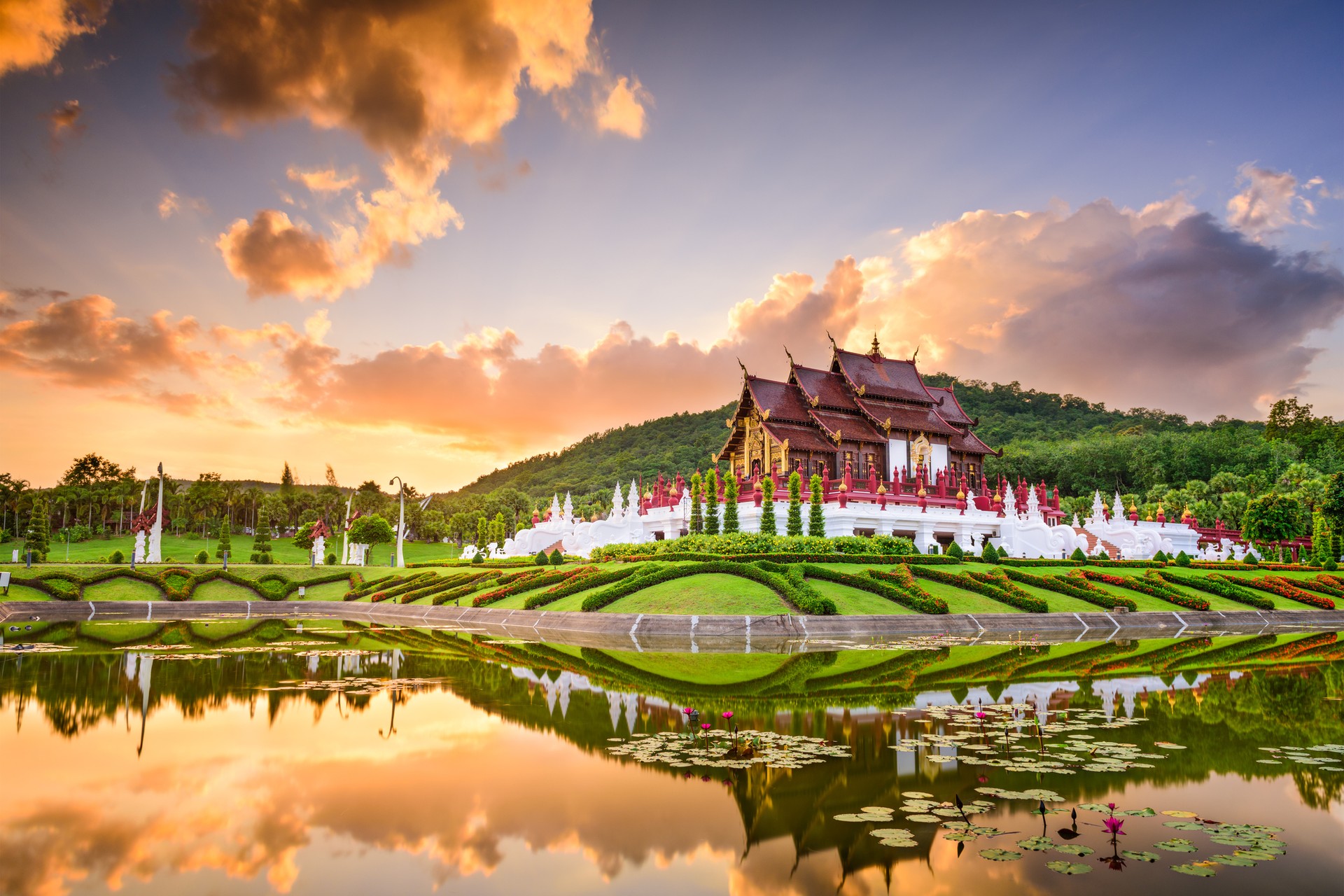 Royal Flora Ratchaphruek Park in Chiang Mai, Thailand in October.