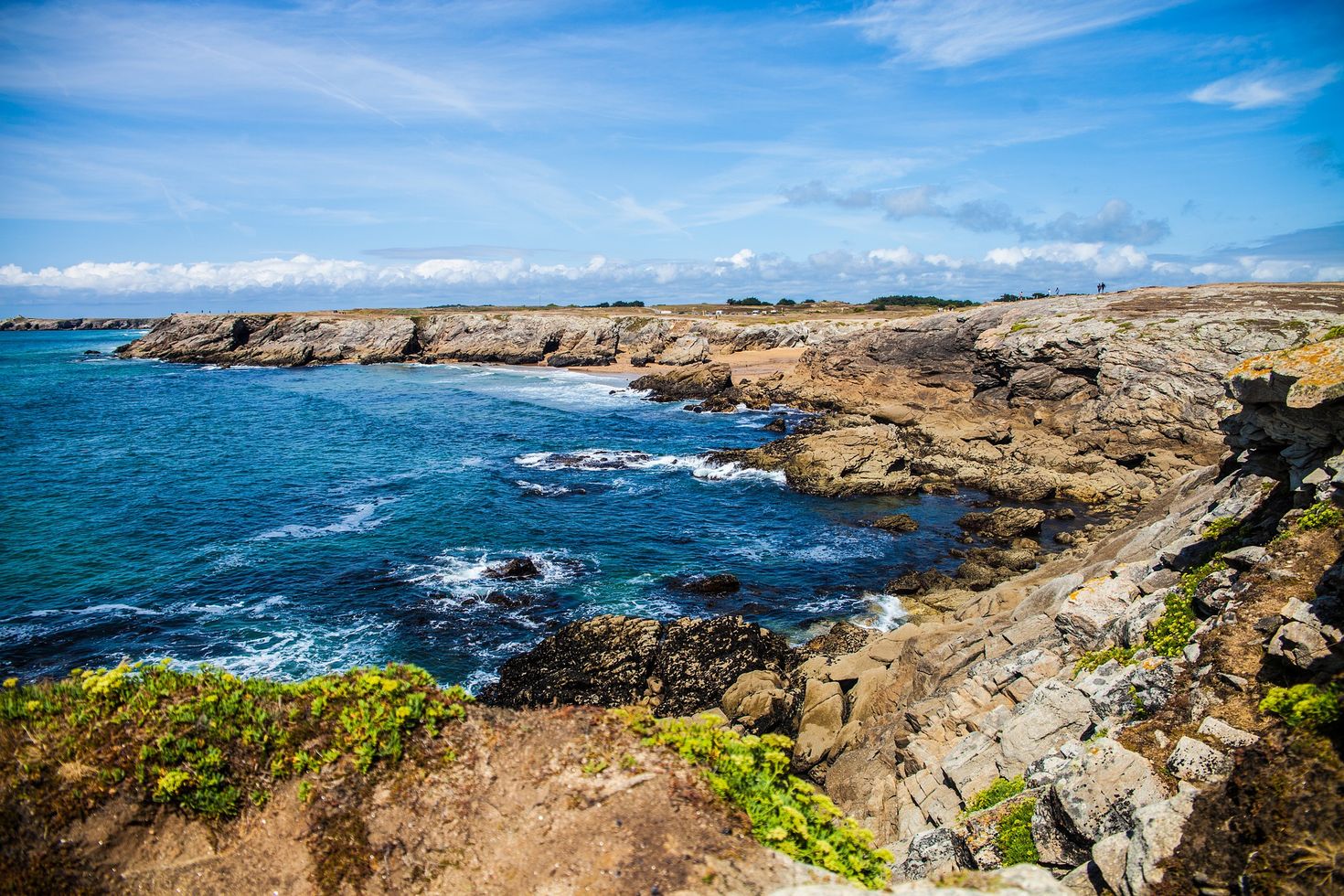 Rocky coastline in Brittany in France