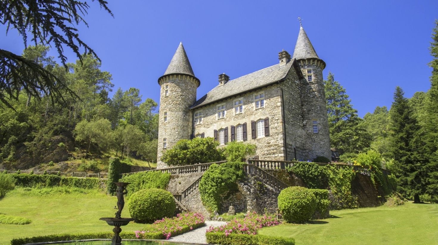 A castle-like Chateau Chamborigaud in Languedoc France