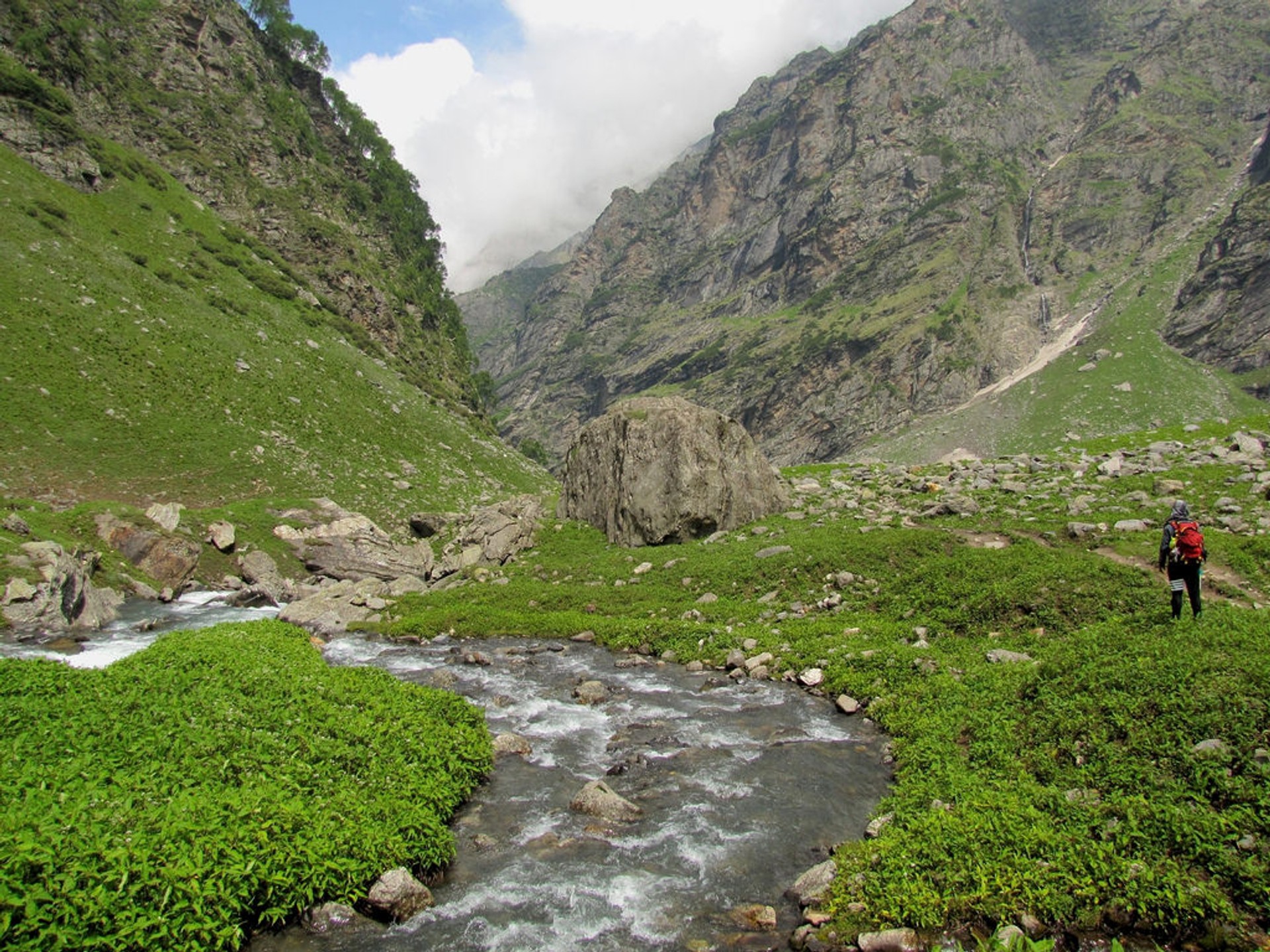 Himalayan streams follow through the scenic trail of Hampta Pass trek Famed for spectacular Himalayan landscapes, stunning mountain scenery and manageable walking, Hampta Pass Trek is a great option for all hikers.