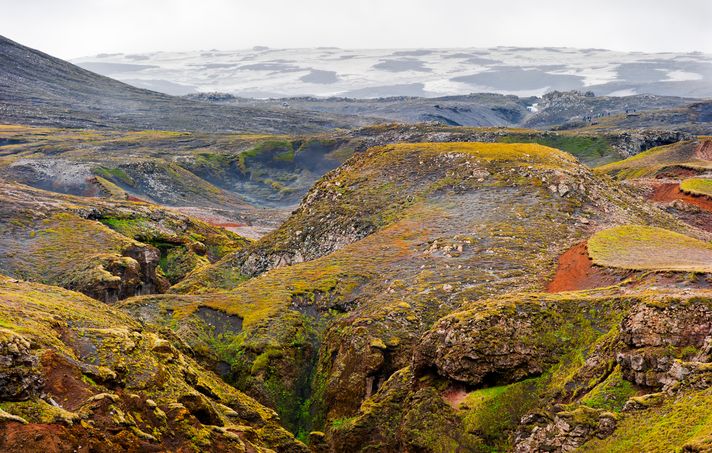 Fimmvorduhals hike trail in Iceland