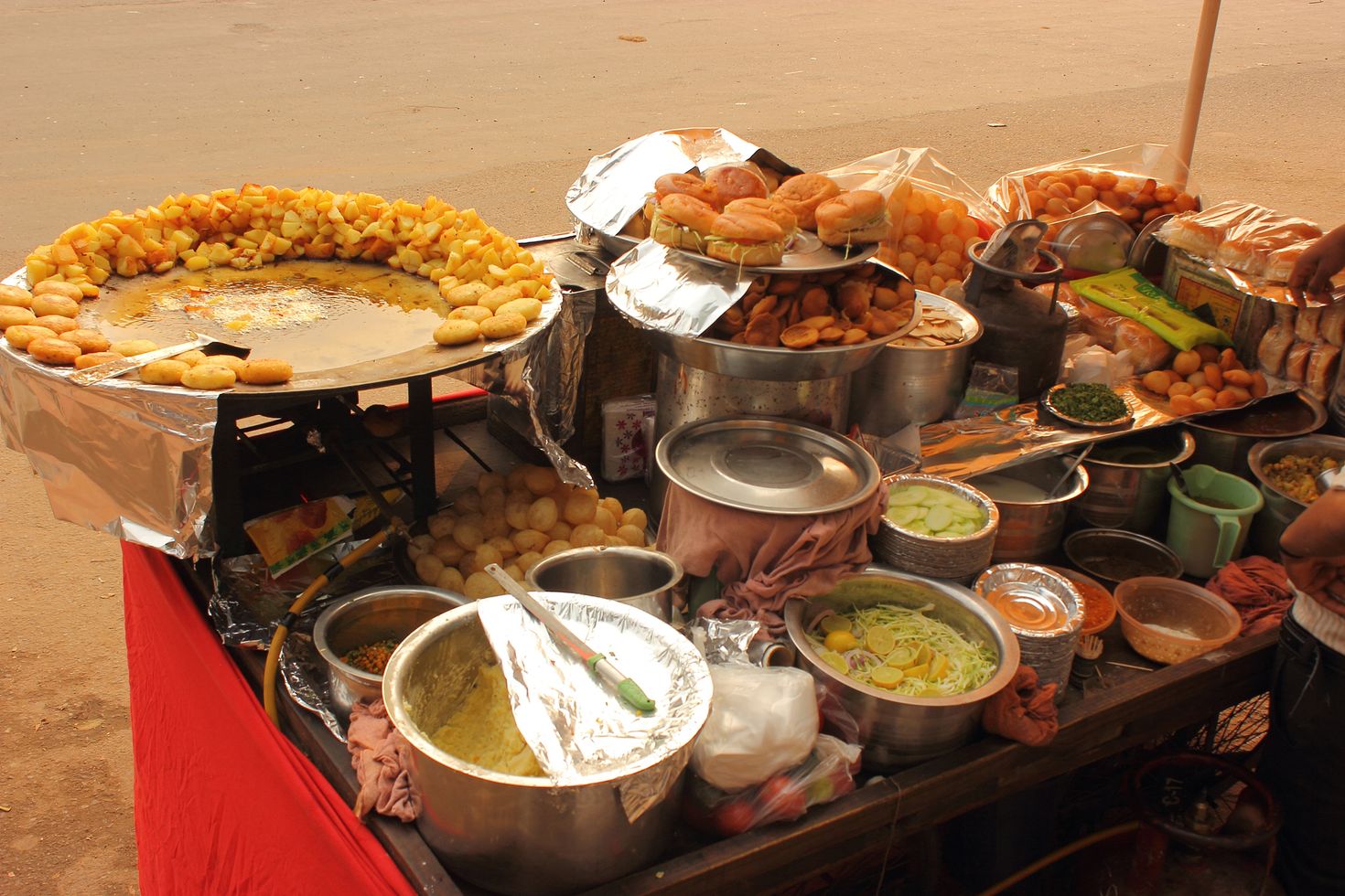 Eating street food in India