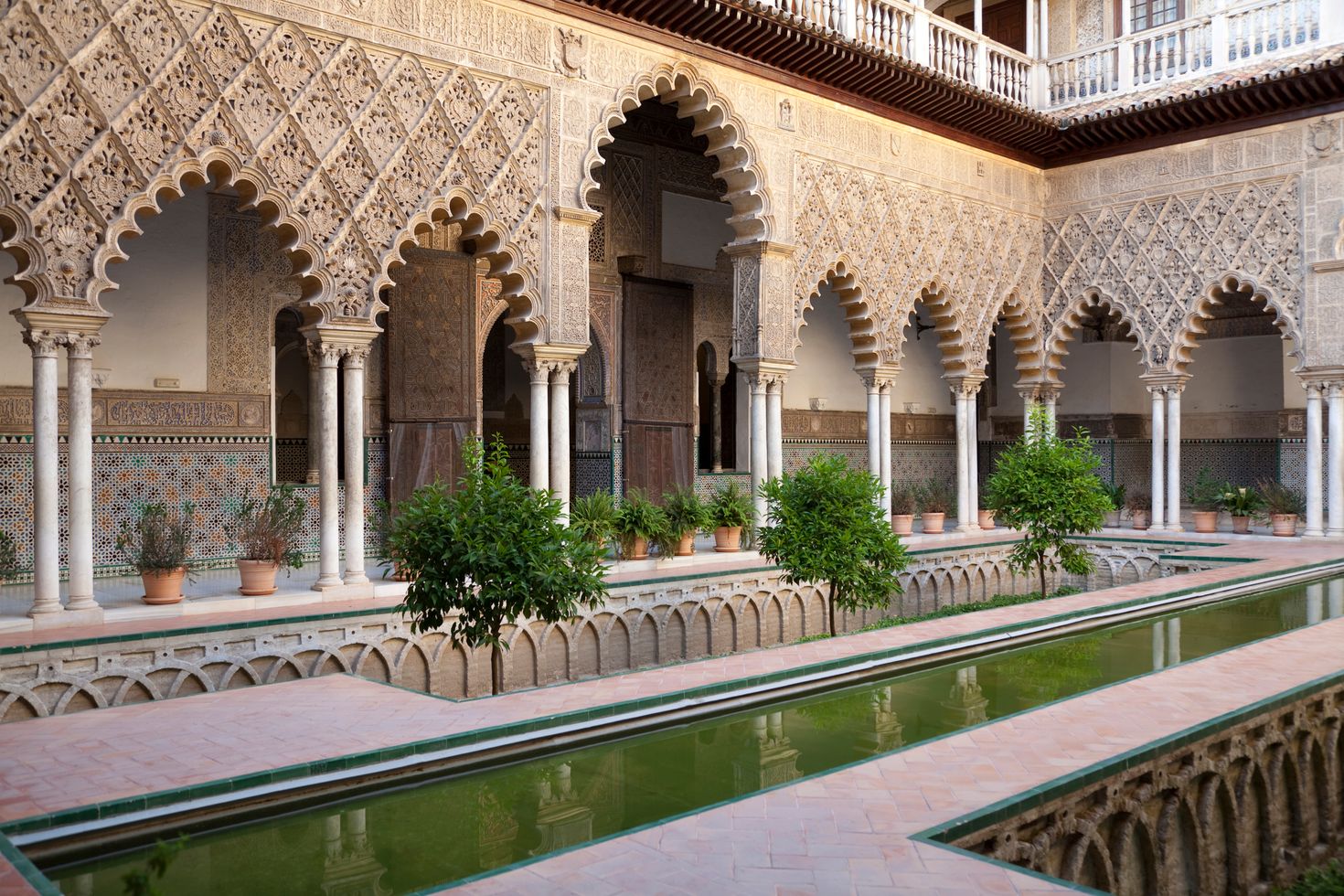 Patios in the Real Alcazar of Seville