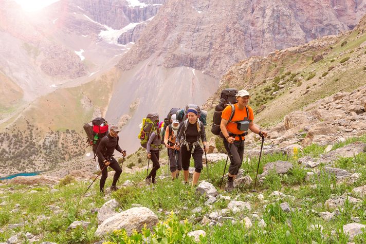 trekkers in Torres del Paine