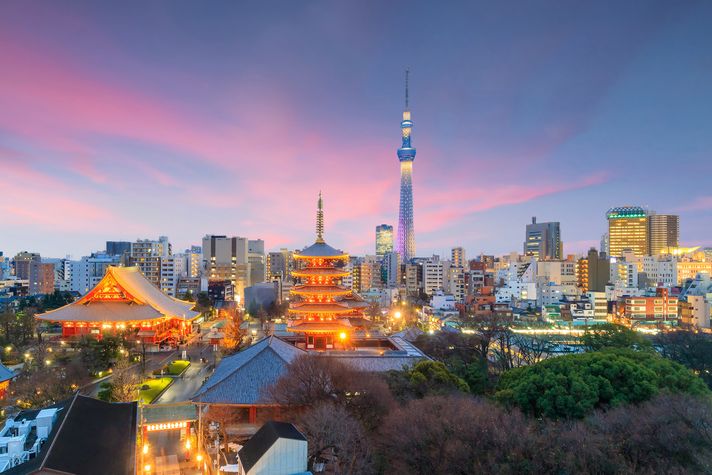 Tokyo's skyline at night.