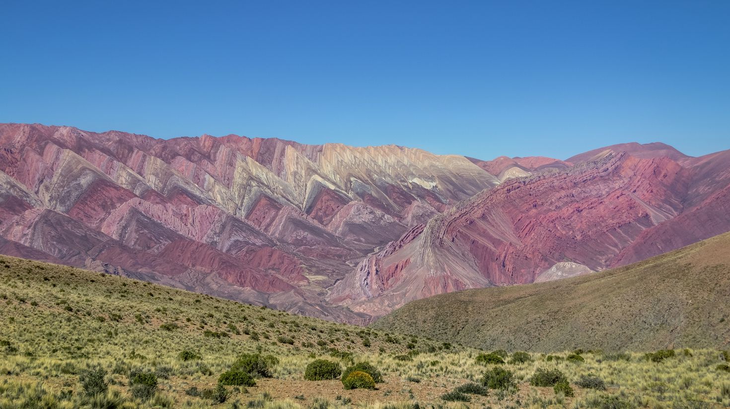 The fourteen colors hill at Quebrada de Humahuaca in Salta.