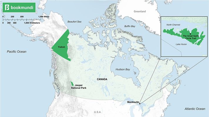 An overview map of Natural Sightseeing destinations in Canada