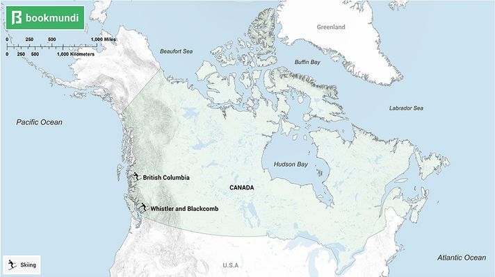 An overview map of snow activities in Canada