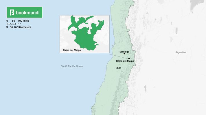 Cajon del Maipo in Chile map