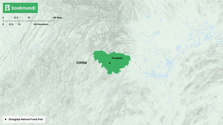 An overview map of Zhangjiajie National Forest Park An overview map of Zhangjiajie National Forest Park