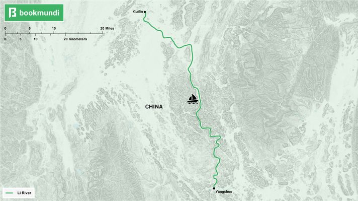 An overview map of the Li River Map of Li River
