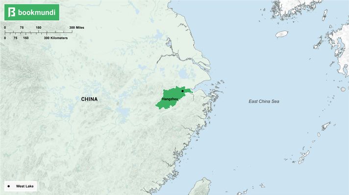 An over view map of West Lake in Hangzhou An over view map of West Lake in Hangzhou